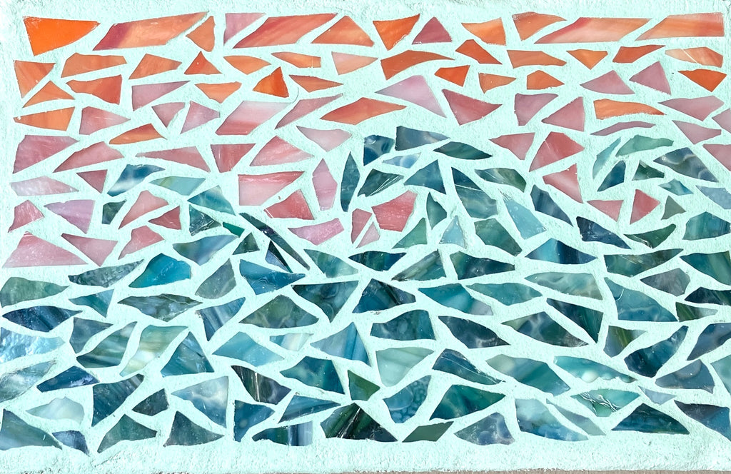 Sunset Waves Mosaic Stepping Stone