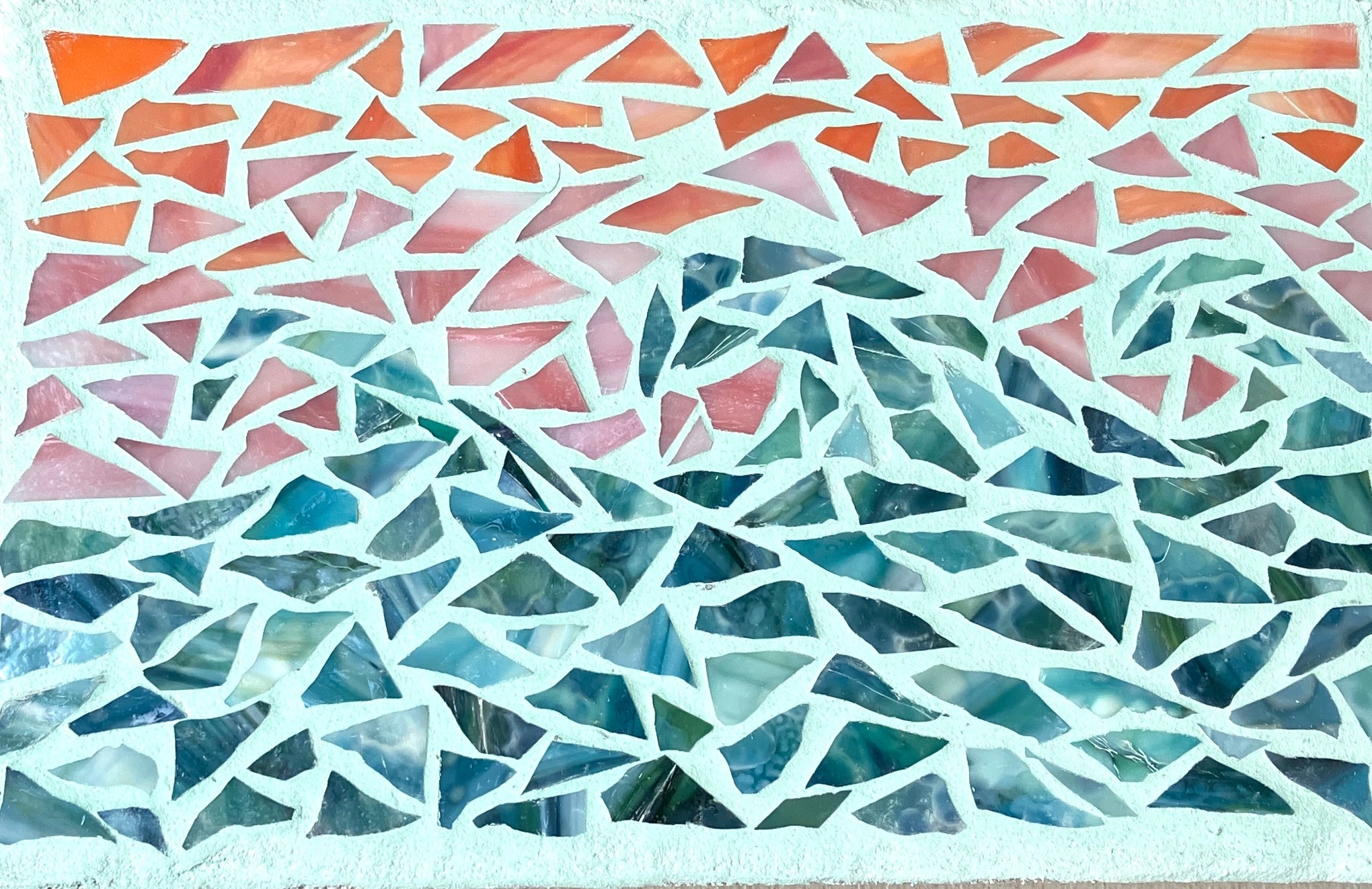 Sunset Waves Mosaic Stepping Stone