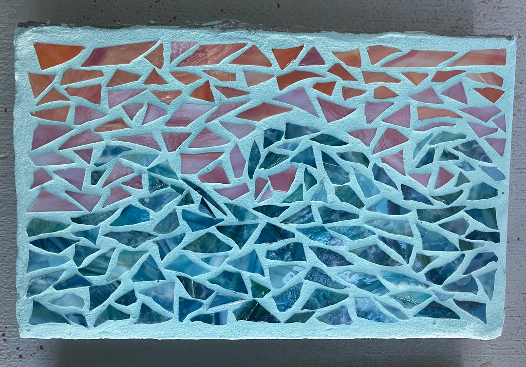 Sunset Waves Mosaic Stepping Stone
