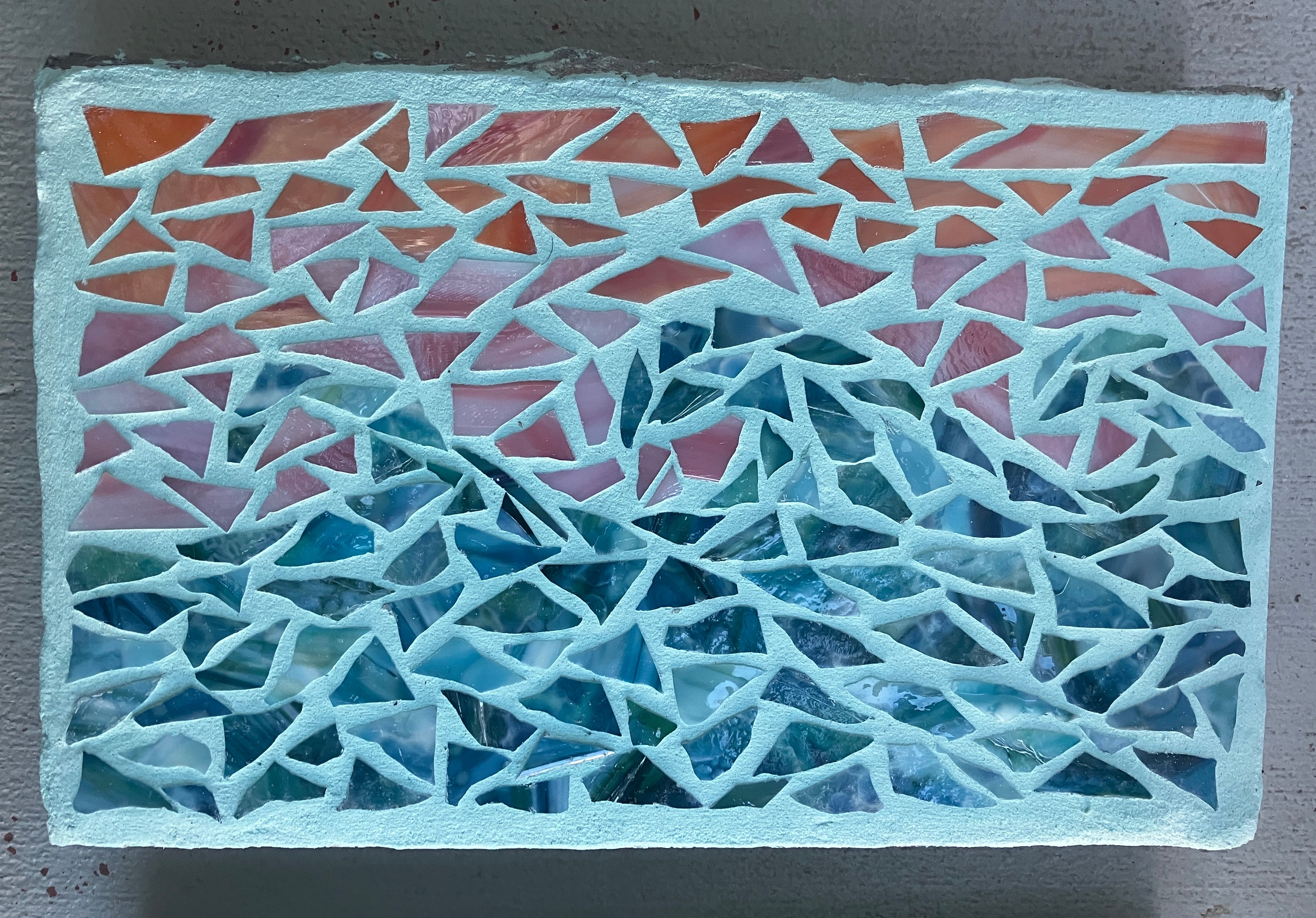 Sunset Waves Mosaic Stepping Stone