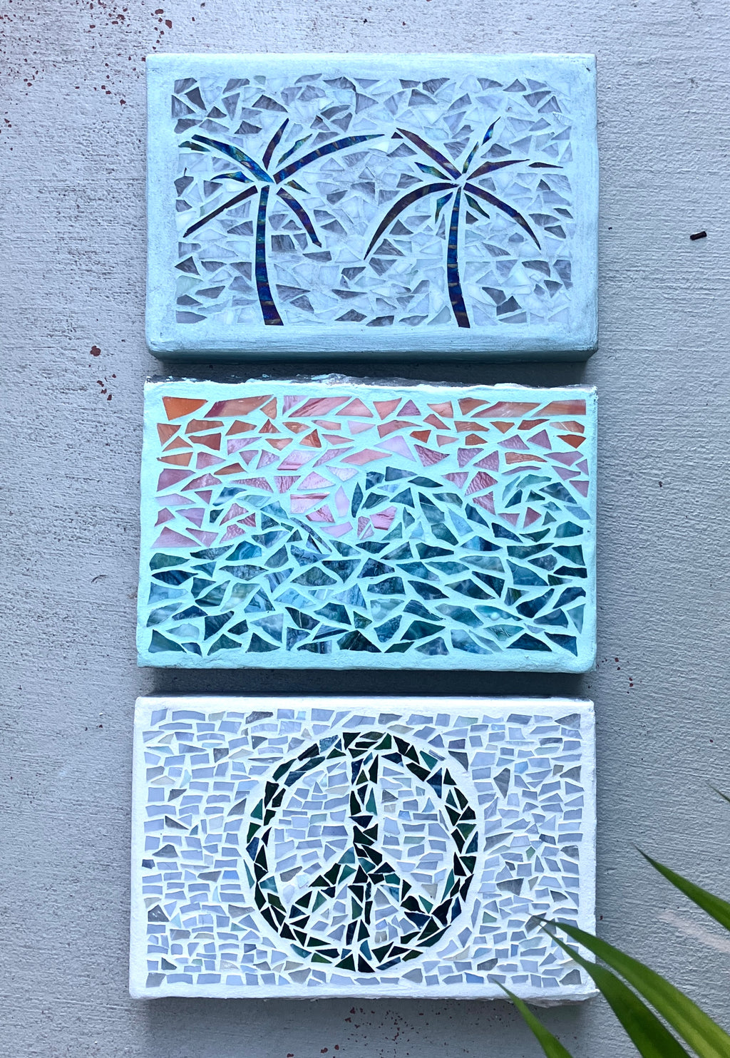 Sunset Waves Mosaic Stepping Stone